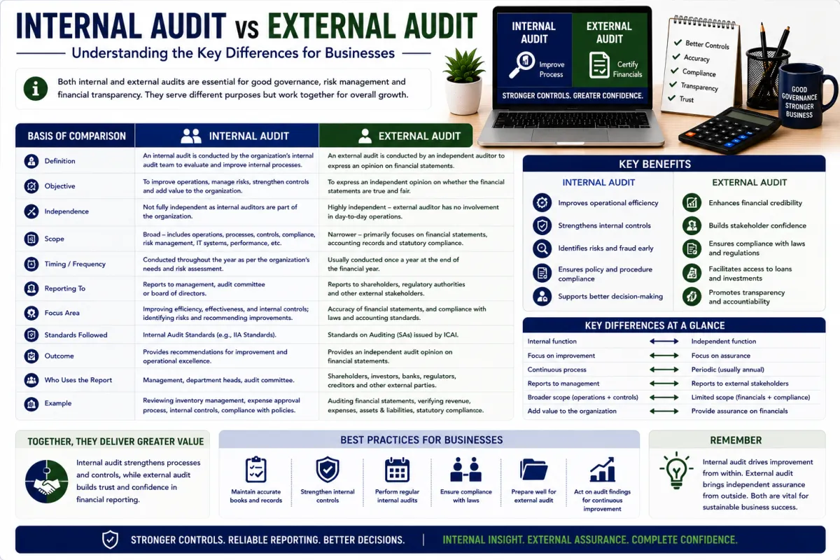 Internal Audit vs External Audit: Understanding the Key Differences for Businesses