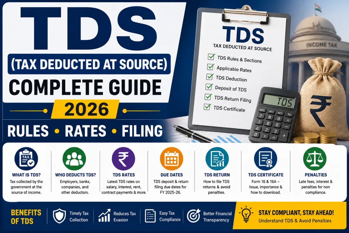 TDS (Tax Deducted at Source) in India (2026): Complete Guide, Rates, Rules & Filing Process